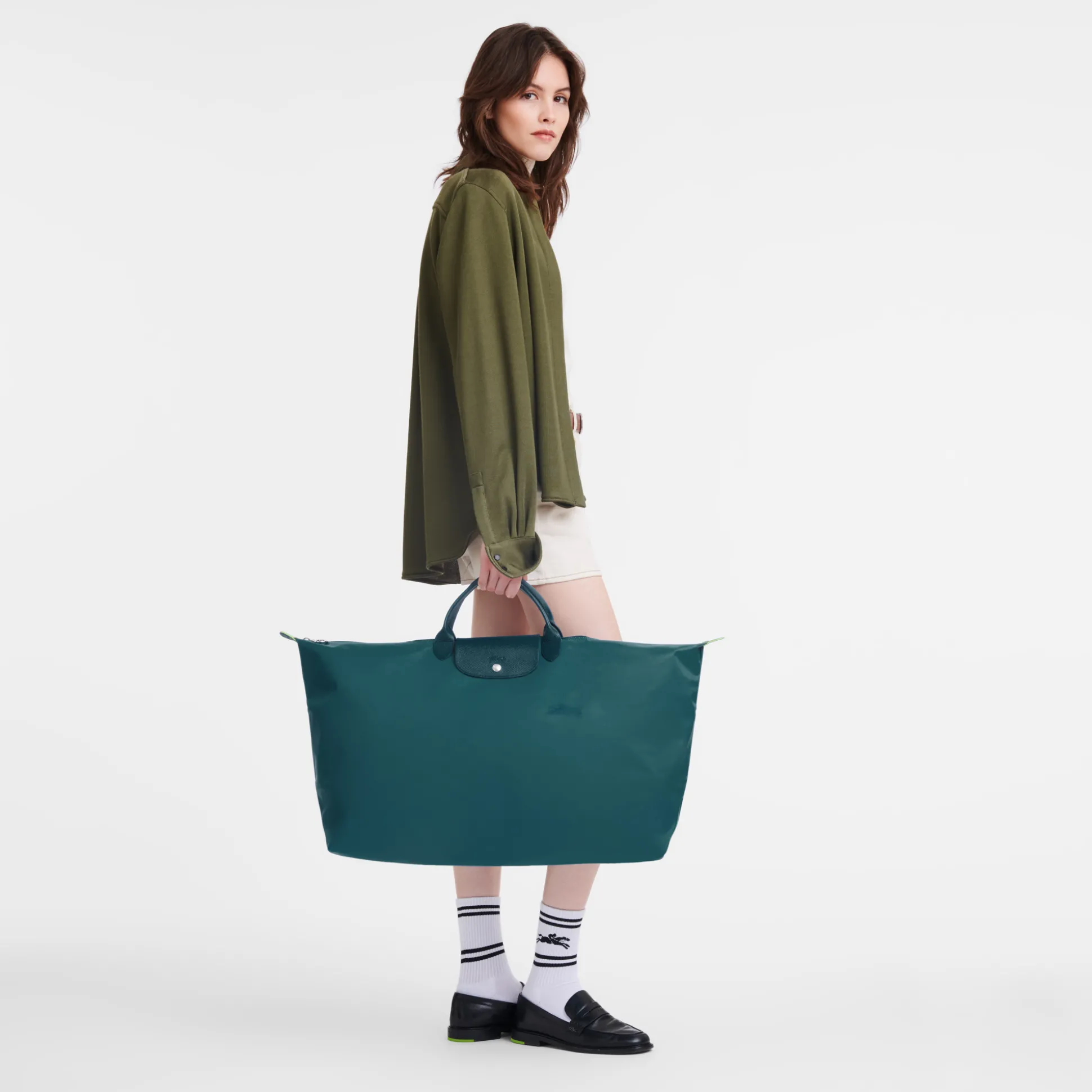 Reisetasche M Le Pliage Green*Longchamp Best